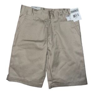 Genuine School Uniforms Flat Front Khaki Shorts Boys Size 6 NWT